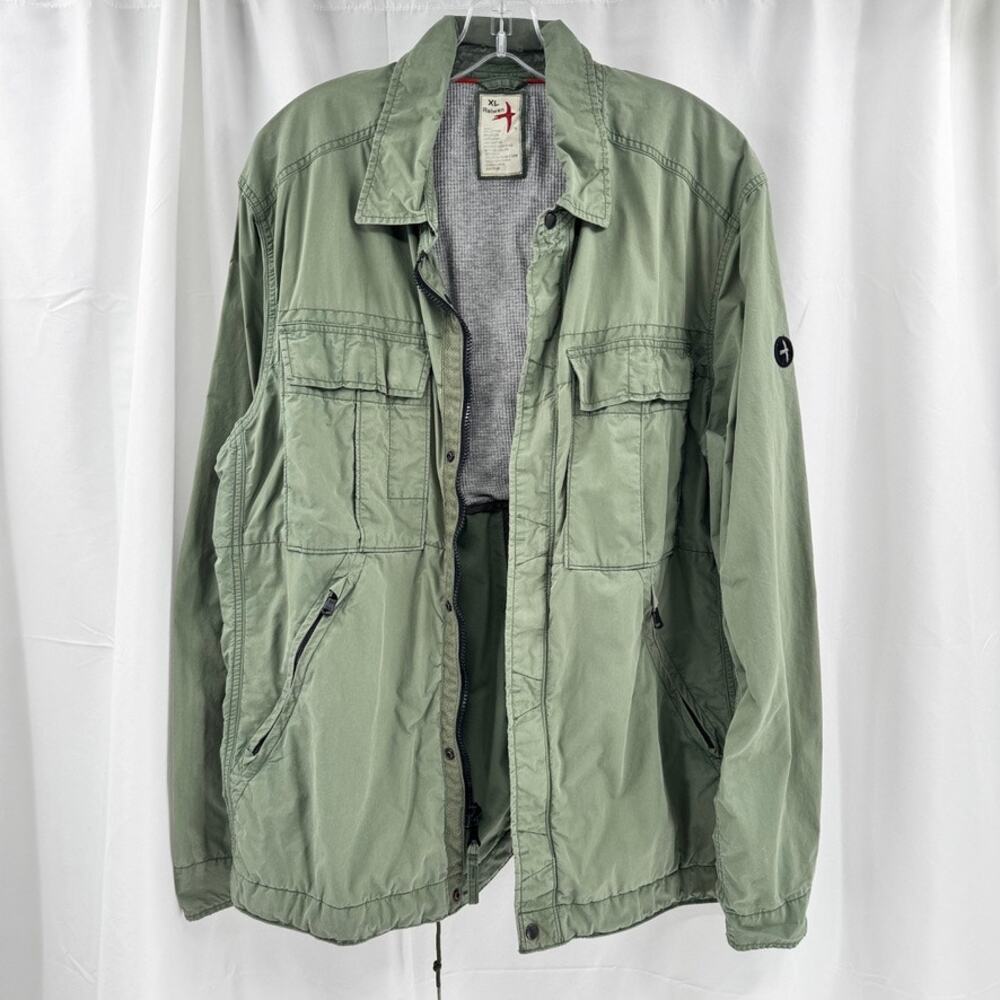 Relwen Mens Sz XL Green Utility Cargo Zip Jacket